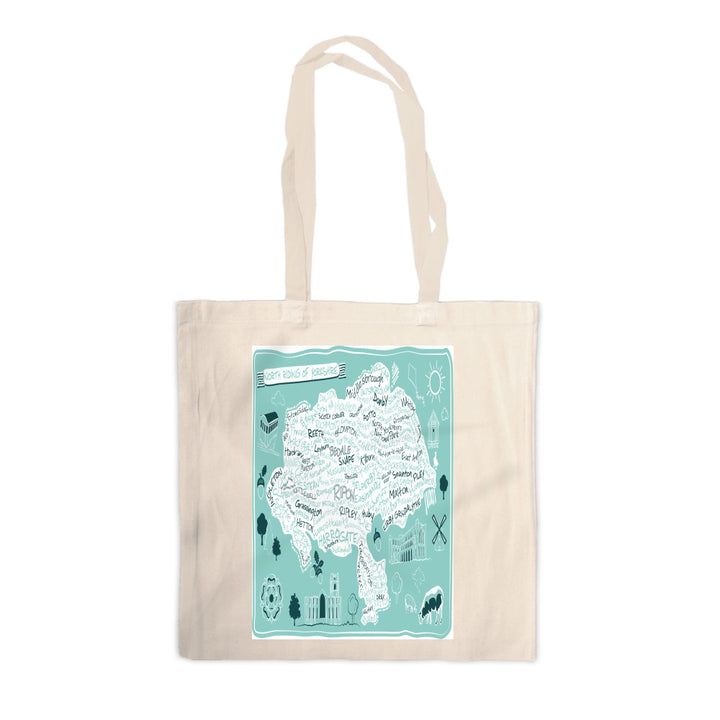 Map of the North Riding of Yorkshire, Canvas Tote Bag