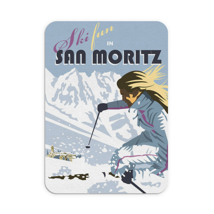 Ski Fun in San Moritz Mouse Mat