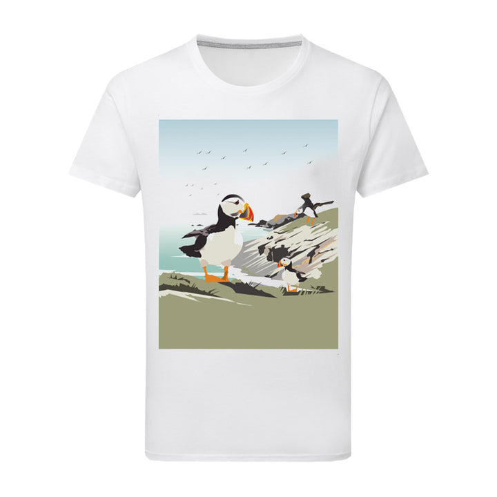 Puffins T-Shirt by Dave Thompson
