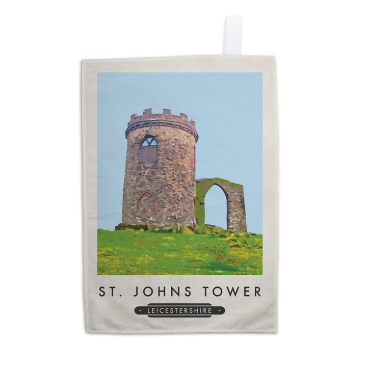 St Johns Tower, Leicestershire Tea Towel