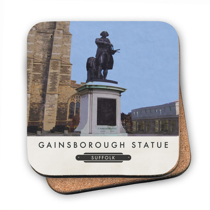 The Gainsborough Statue, Sudbury, Suffolk MDF Coaster