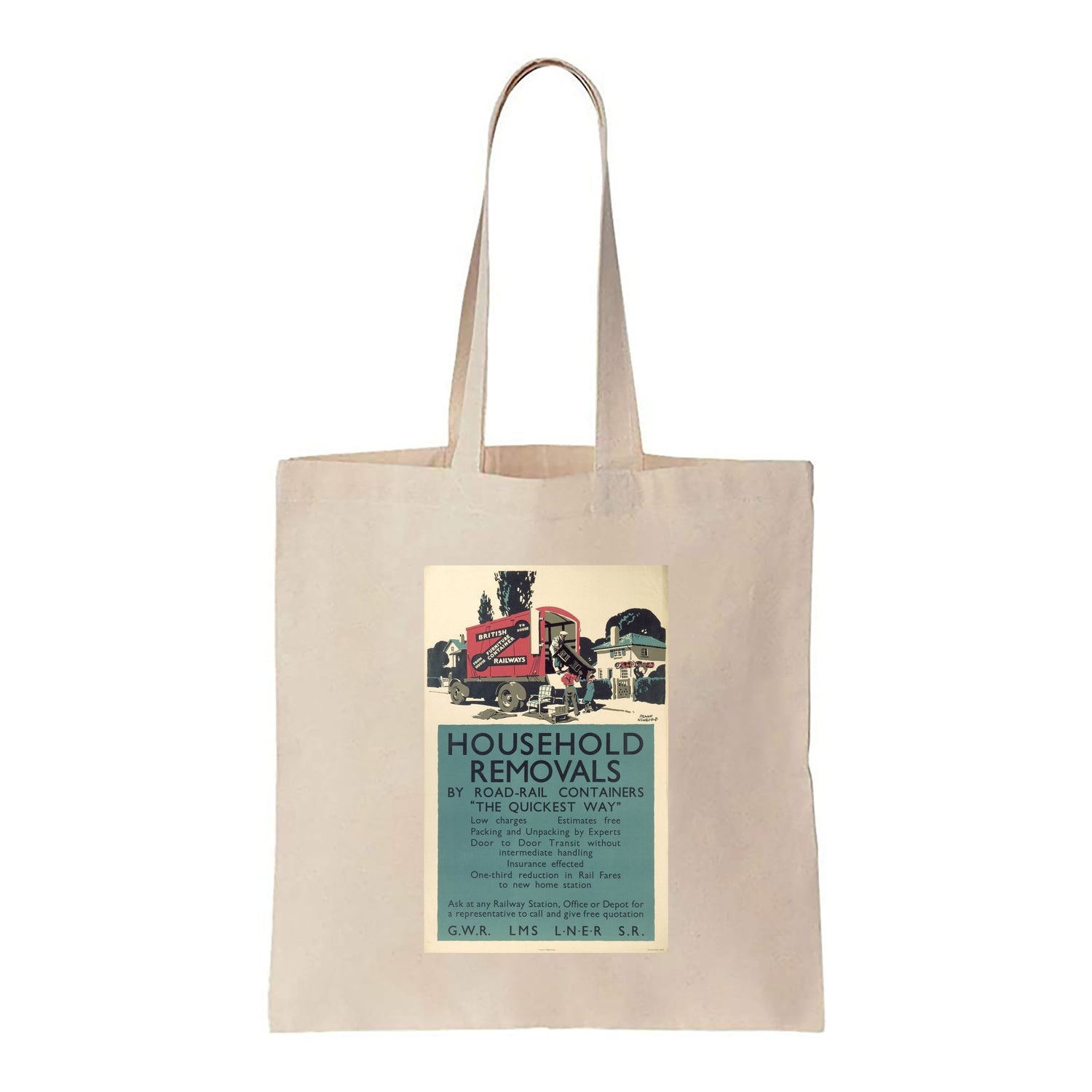 Household Removals By Road-Rail Containers, "The Quickest Way" - Canvas Tote Bag