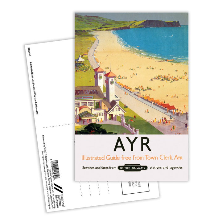 Ayr, Illustraded Guide free from Town Clerk Ayr, British Railways Postcard Pack of 8
