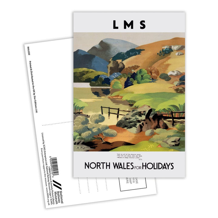 North Wales for Holidays, LMS Postcard Pack of 8