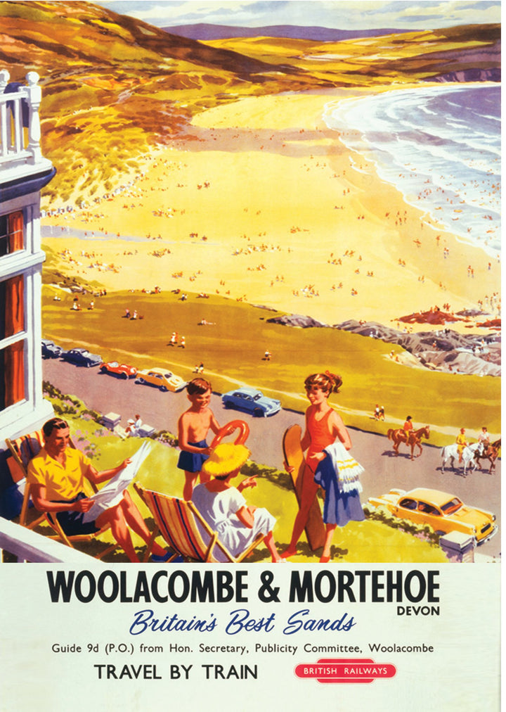 Woolacombe and Mortehoe, Devon, Travel By Train, British Railways - Greeting Card
