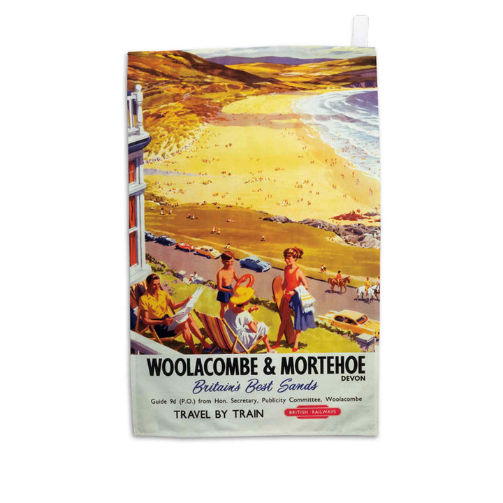 Woolacombe and Mortehoe, Devon, Travel By Train, British Railways - Tea Towel