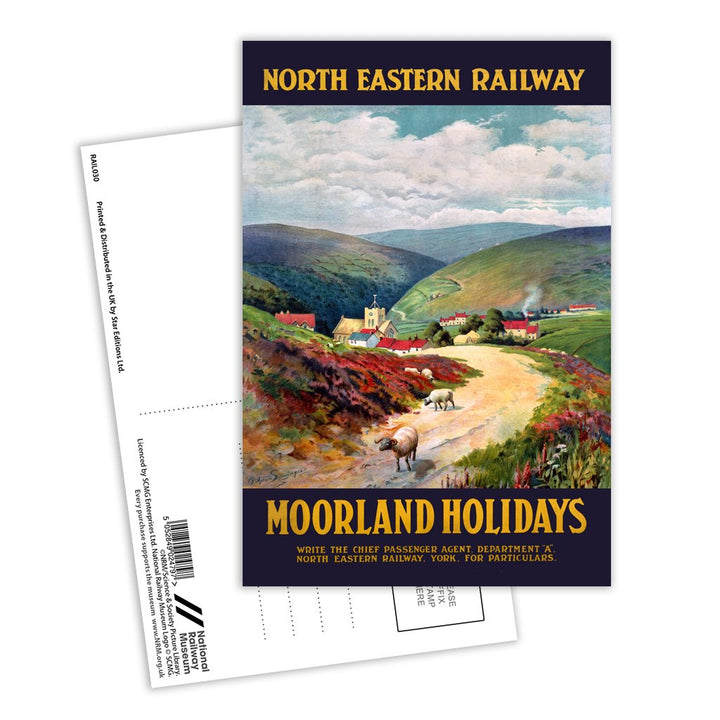 Moorland Holidays, North Eastern Railway Postcard Pack of 8