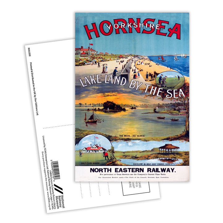 Hornsea Yorkshire, Lake-Land by The Sea, North Eastern Railway Postcard Pack of 8