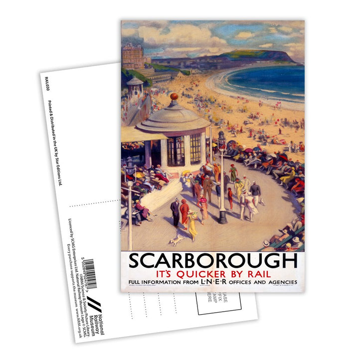 Scarborough, It's Quicker By Rail Postcard Pack of 8