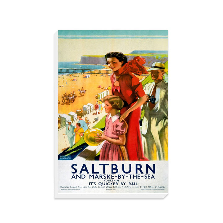 Saltburn and Marske-By-The-Sea, It's Quicker By Rail - Canvas