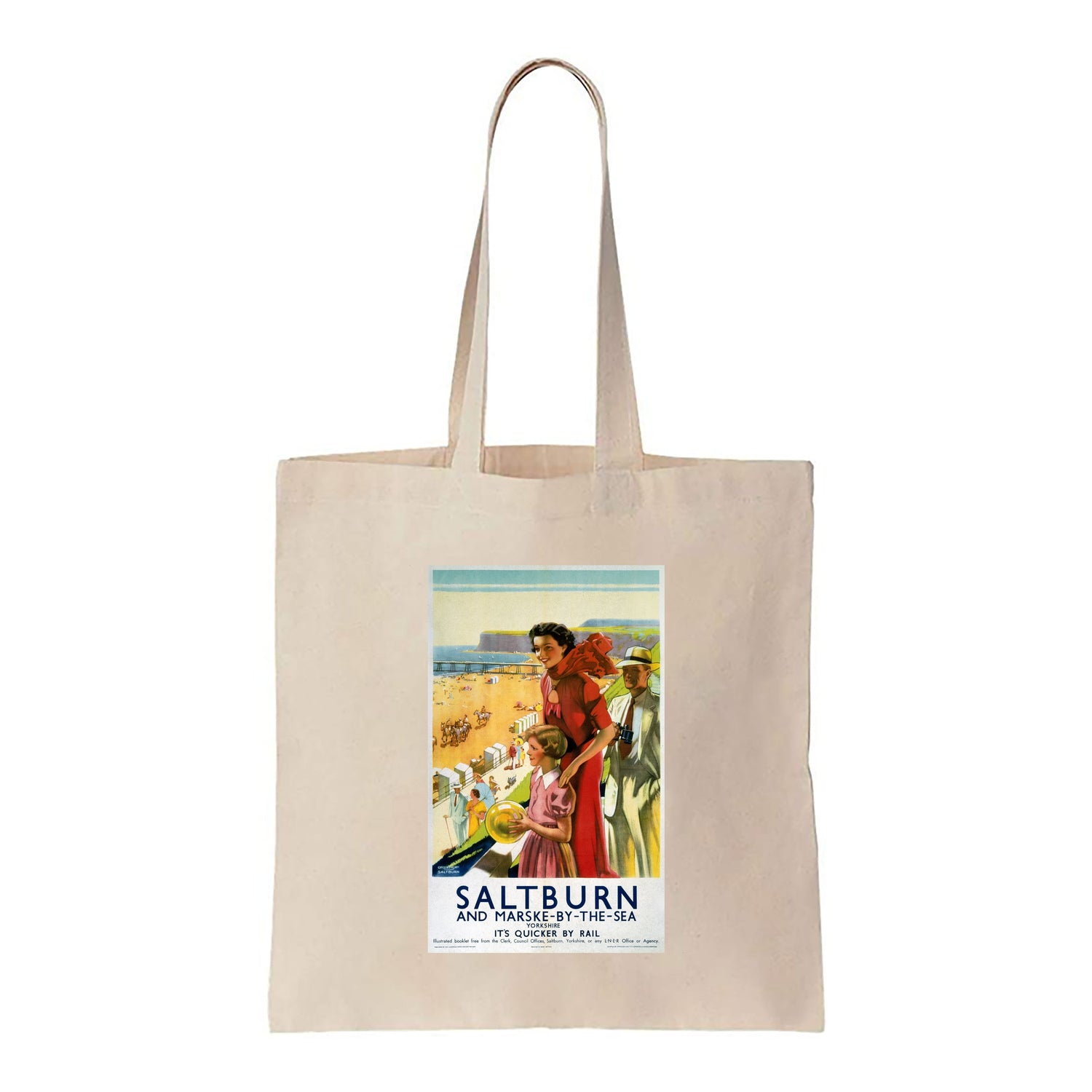 Saltburn and Marske-By-The-Sea, It's Quicker By Rail - Canvas Tote Bag