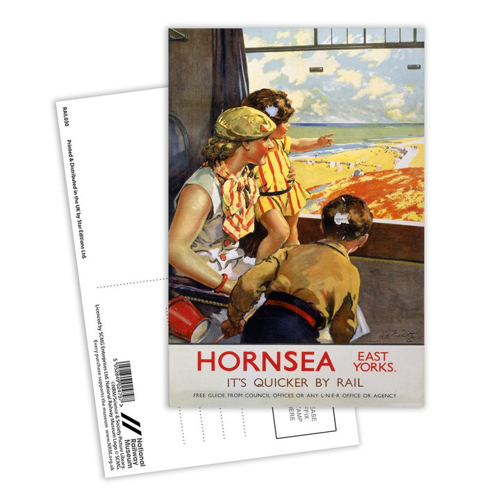 Hornsea, It's Quicker By Rail Postcard Pack of 8