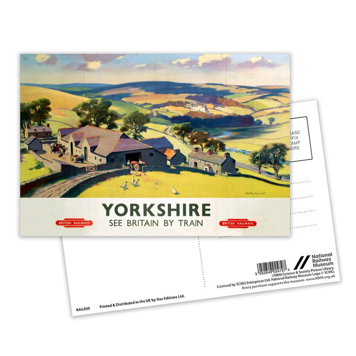 Yorkshire, See Britain By Train Postcard Pack of 8