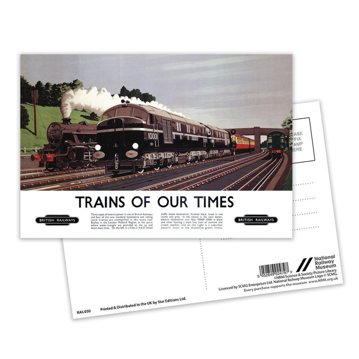 Trains Of Our Times, British Railways Postcard Pack of 8