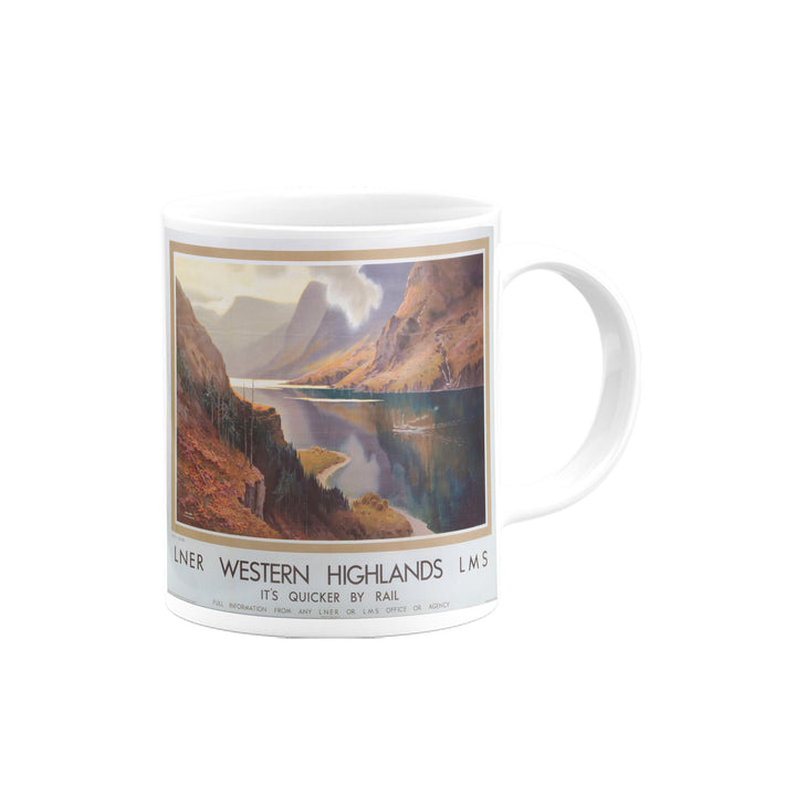 Western Highlands, It's Quicker By Rail Mug