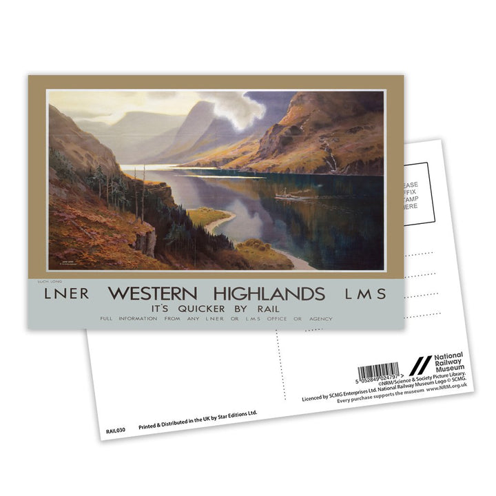 Western Highlands, It's Quicker By Rail Postcard Pack of 8