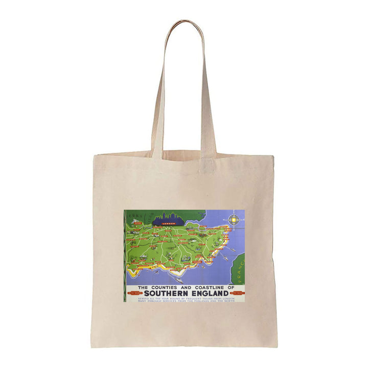 The Counties And Coastline Of Southern England - Canvas Tote Bag