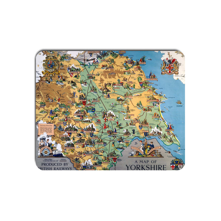 A Map Of Yorkshire, Produced By British Railways - Mouse Mat