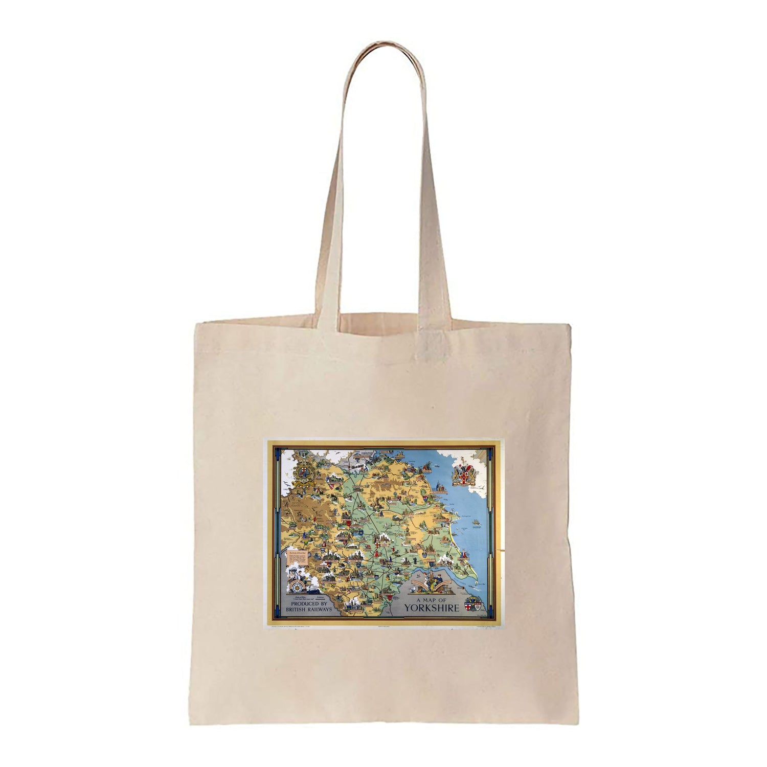 A Map Of Yorkshire, Produced By British Railways - Canvas Tote Bag