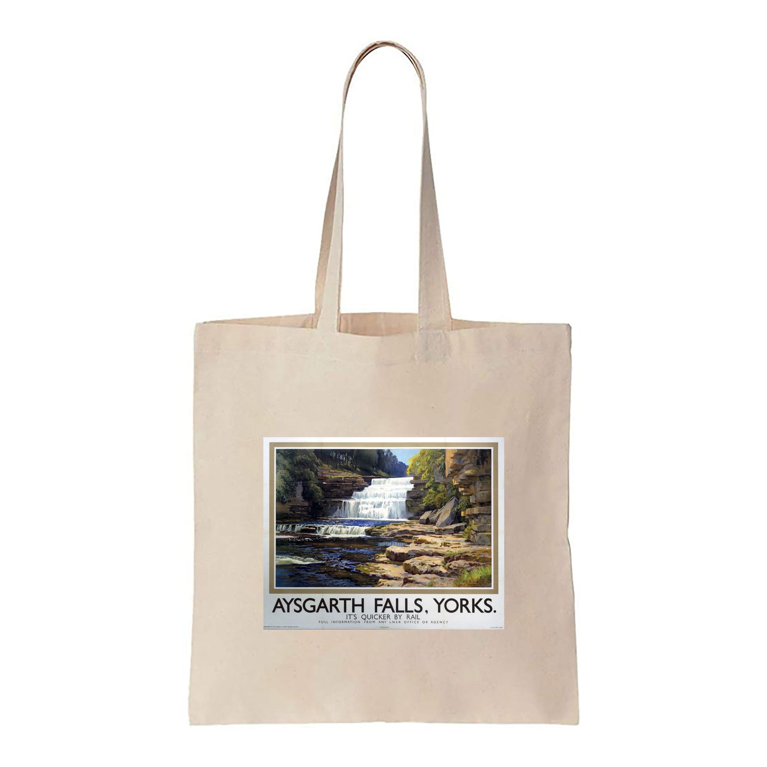 Aysgarth Falls - Yorks, It's Quicker By Rail - Canvas Tote Bag