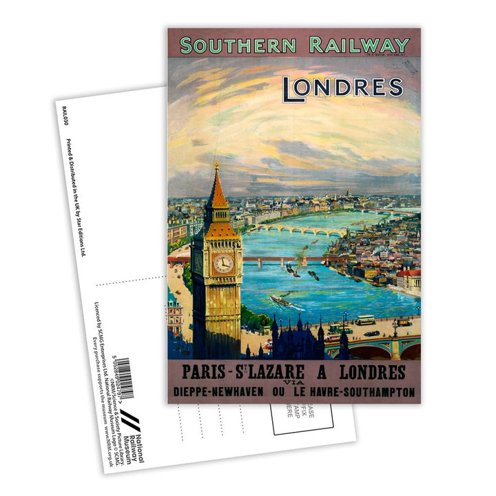 Londres, Southern Railway Postcard Pack of 8