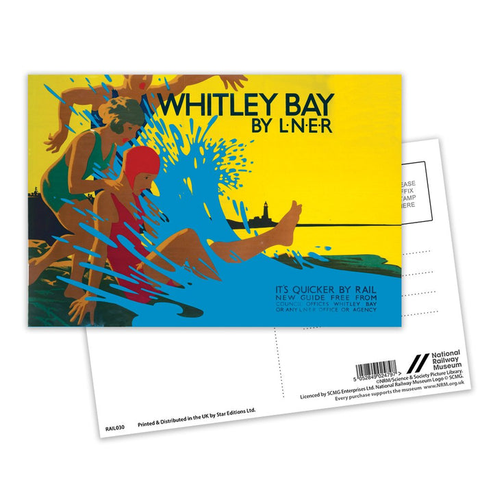 Whitley Bay, It's Quicker By Rail Postcard Pack of 8