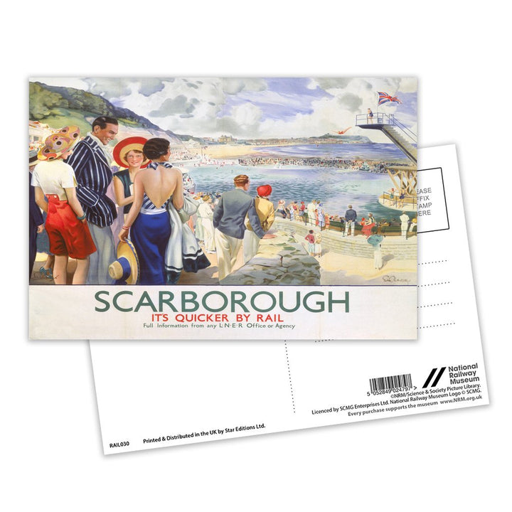 Scarborough, It's Quicker By Rail Postcard Pack of 8