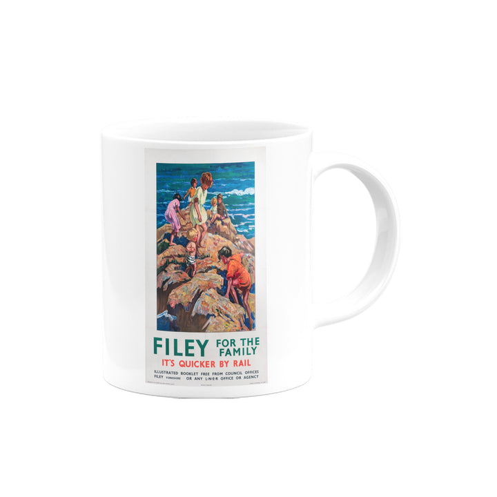 Filey For The Family, It's Quicker By Rail Mug