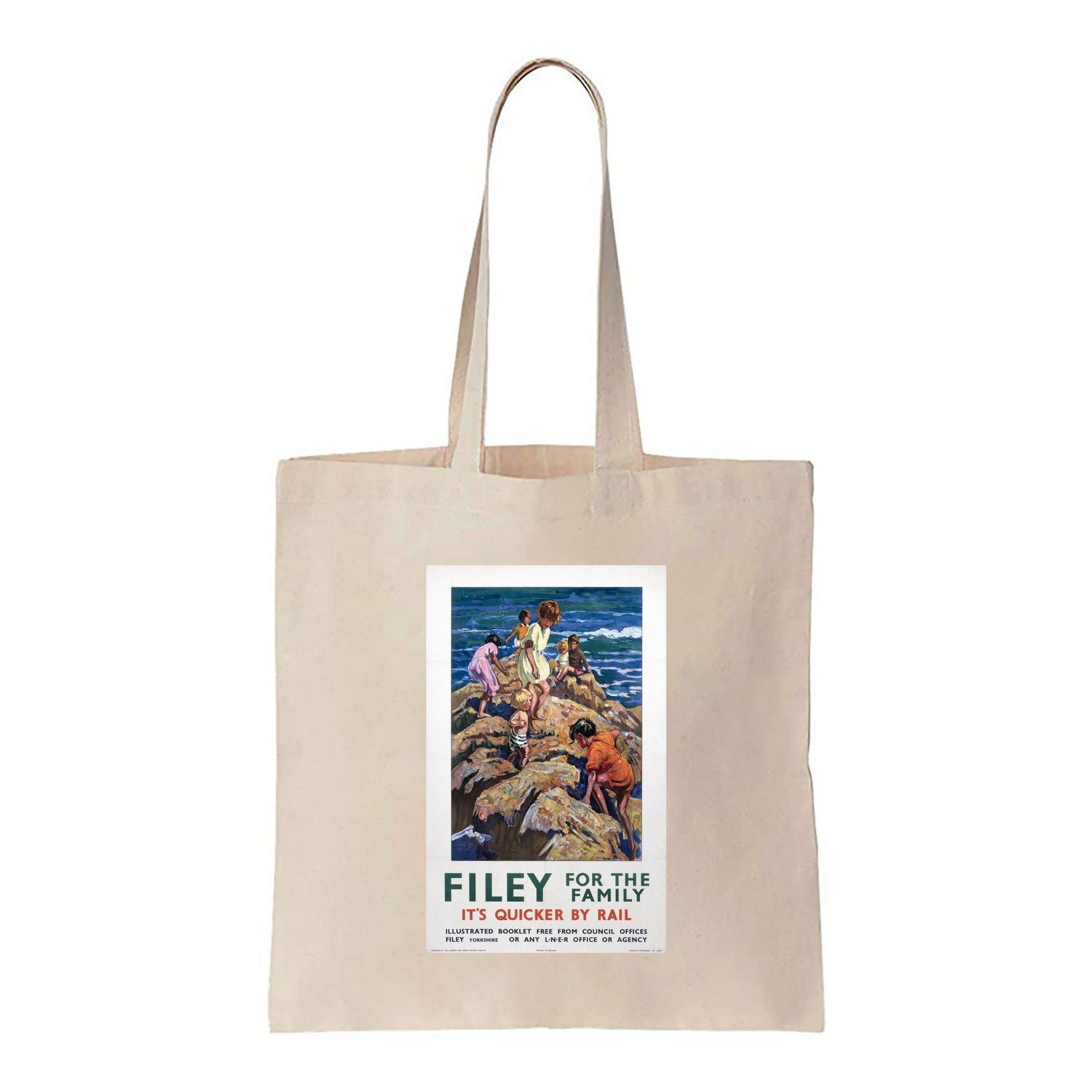 Filey For The Family, It's Quicker By Rail - Canvas Tote Bag
