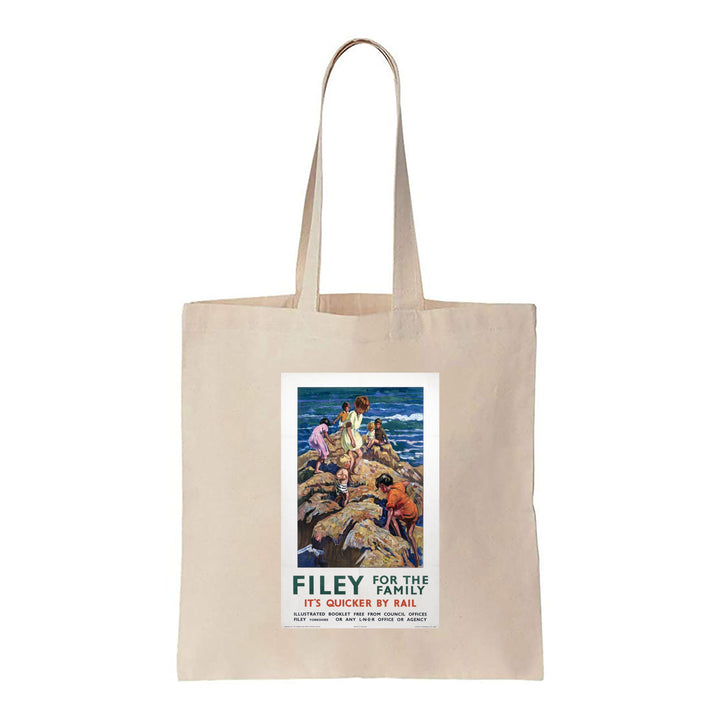 Filey For The Family, It's Quicker By Rail - Canvas Tote Bag