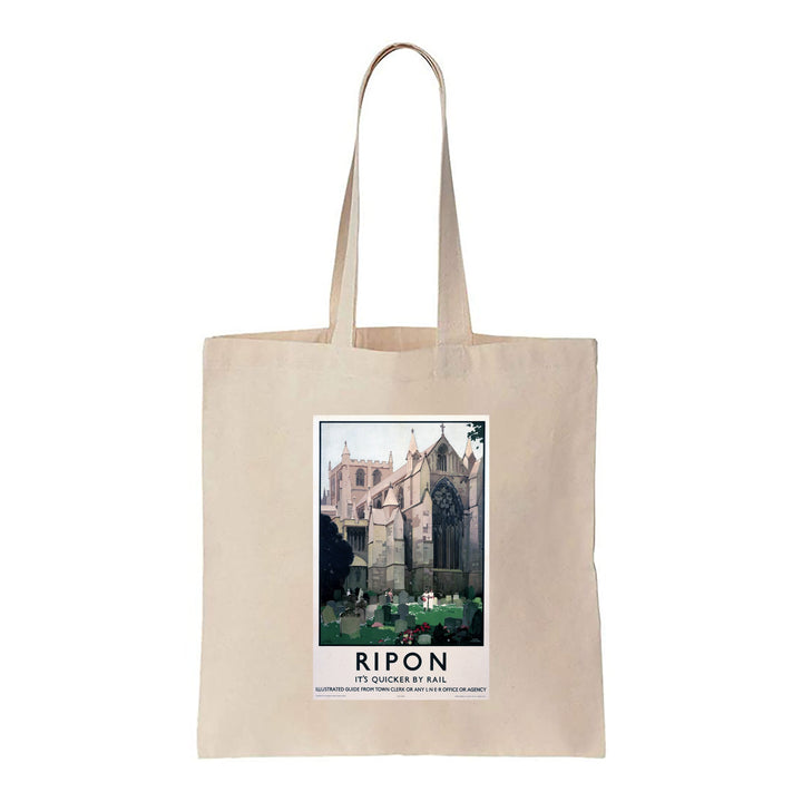 Ripon, It's Quicker By Rail - Canvas Tote Bag