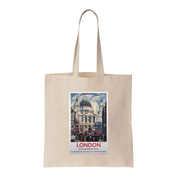 London, It's Quicker By Rail - Canvas Tote Bag