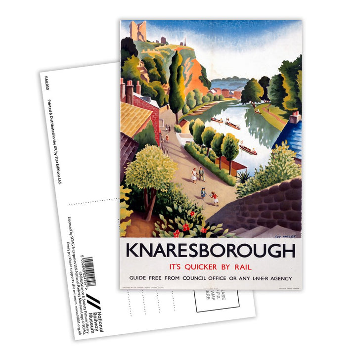 Knaresborough, It's Quicker By Rail Postcard Pack of 8