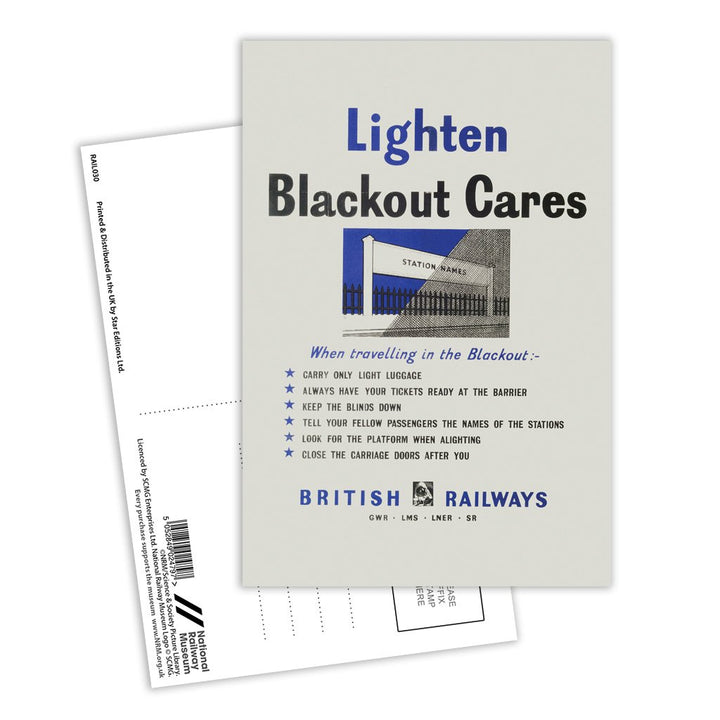Lighten Blackout Cares Postcard Pack of 8