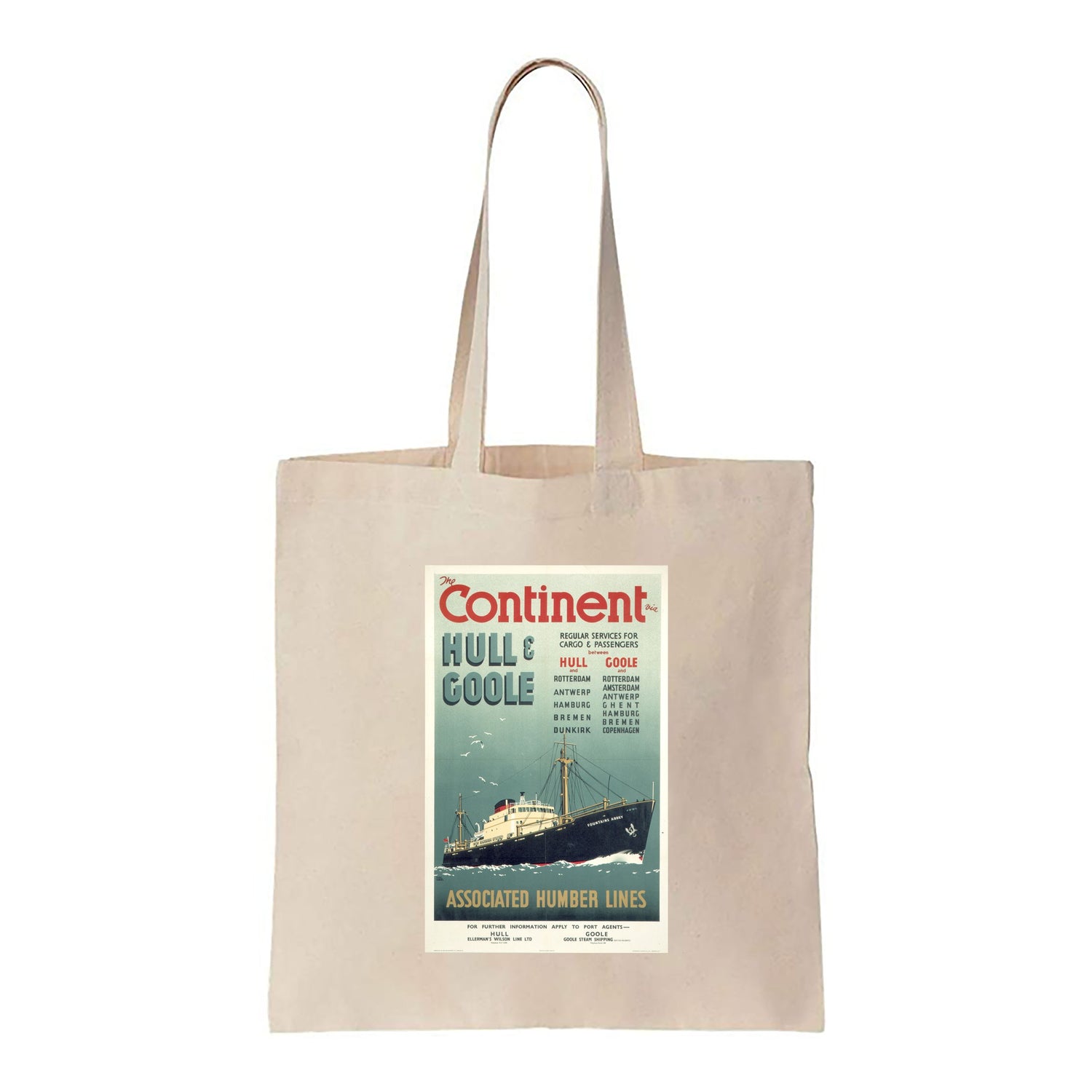 The Continent via Hull and Goole - Canvas Tote Bag