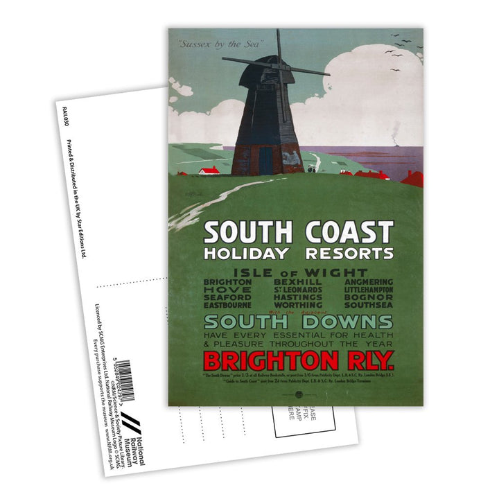 South Coast Holiday Resorts Postcard Pack of 8