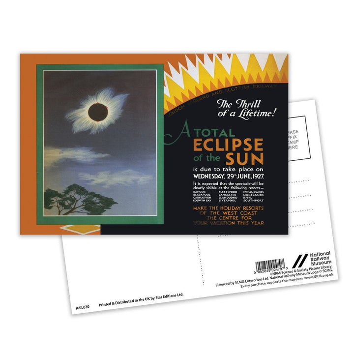 A total Eclipse of the Sun, London Midland and Scottish Railway Postcard Pack of 8