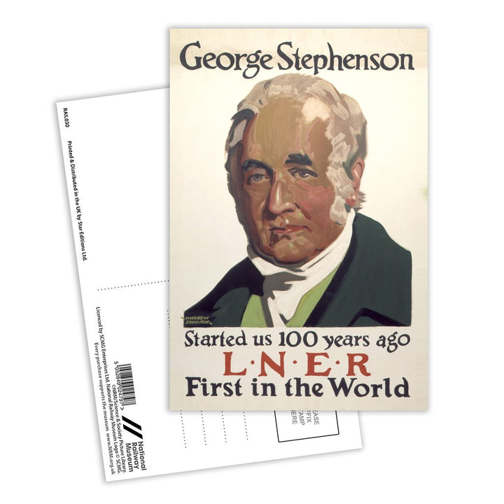 George Stephenson - First In The World, LNER Postcard Pack of 8