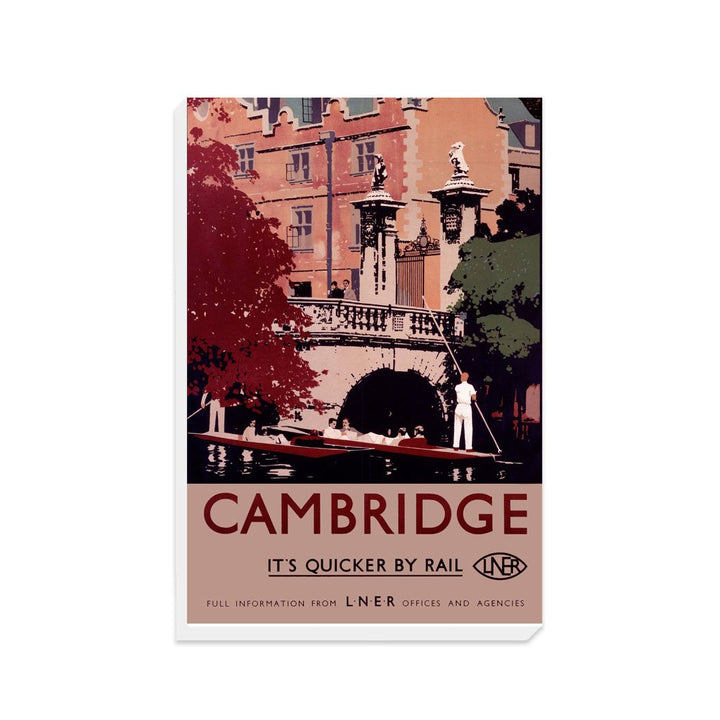 Cambridge it's Quicker by Rail - Punting - Canvas