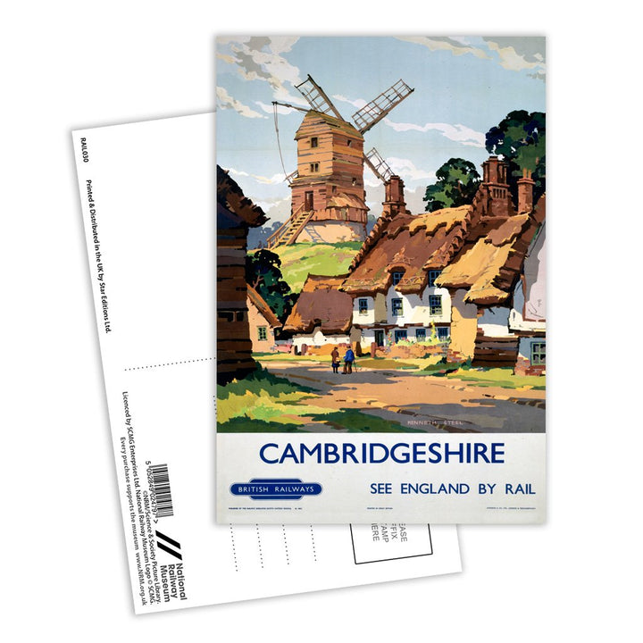 Cambridgeshire, See England By Rail Postcard Pack of 8