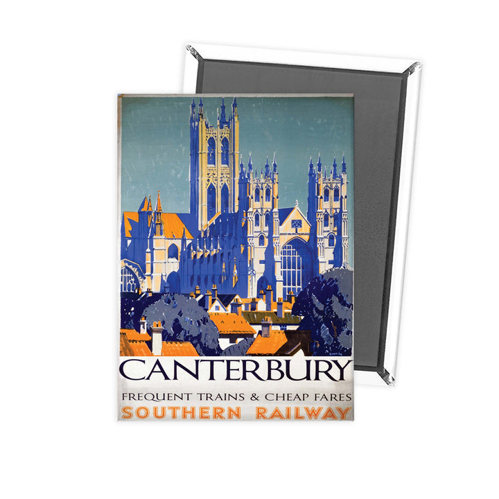 Canterbury Frequent Trains and Cheap Fares Fridge Magnet