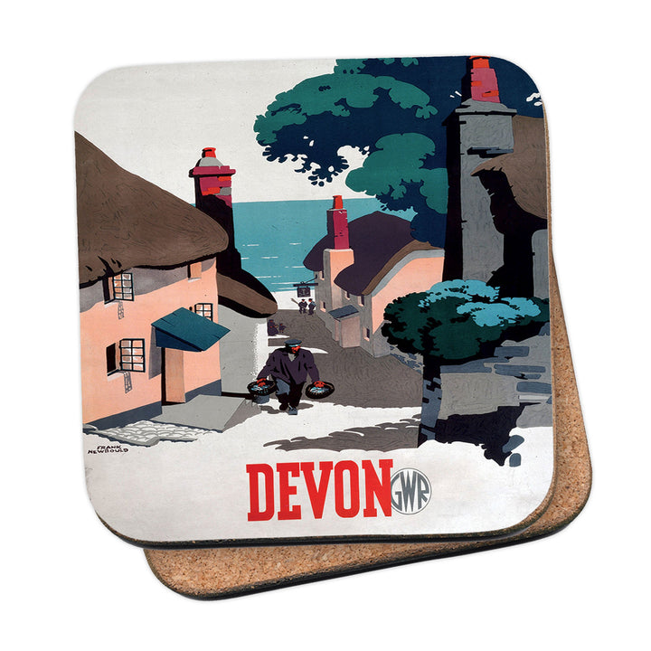 Devon GWR Old Man Walking Up Street Coaster