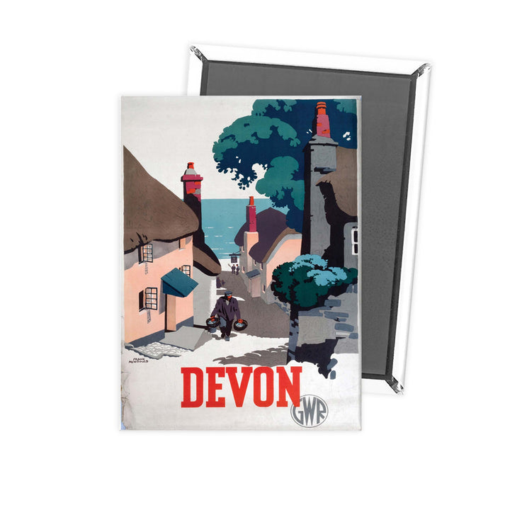 Devon GWR Old Man Walking Up Street Fridge Magnet