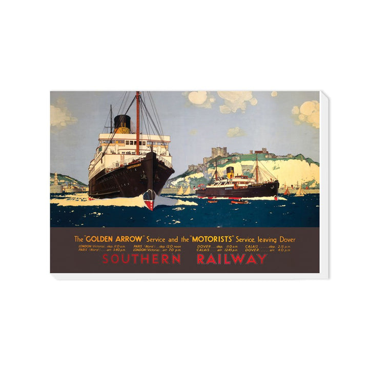 Southern Railway Ships, The Golden Arrow and the Motorists - Canvas