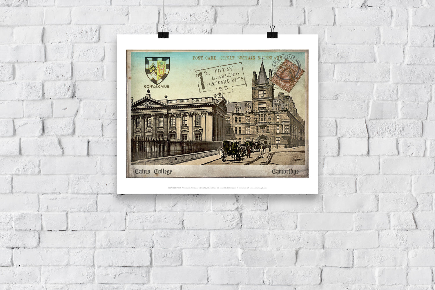 Caius College, Cambridge - Art Print