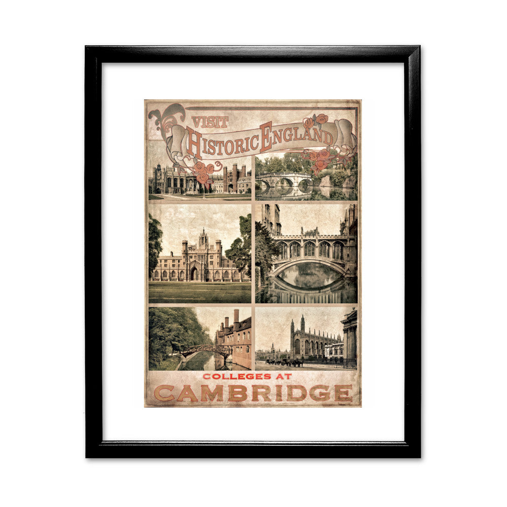 Cambridge Colleges 11x14 Framed Print (Black)