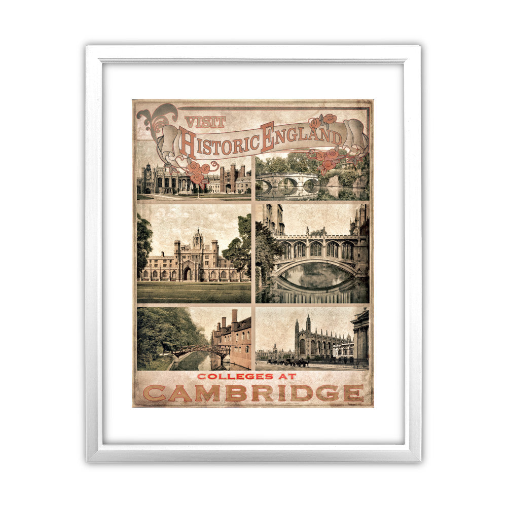 Cambridge Colleges 11x14 Framed Print (White)