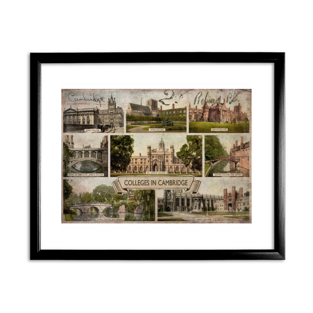 Cambridge Colleges 11x14 Framed Print (Black)