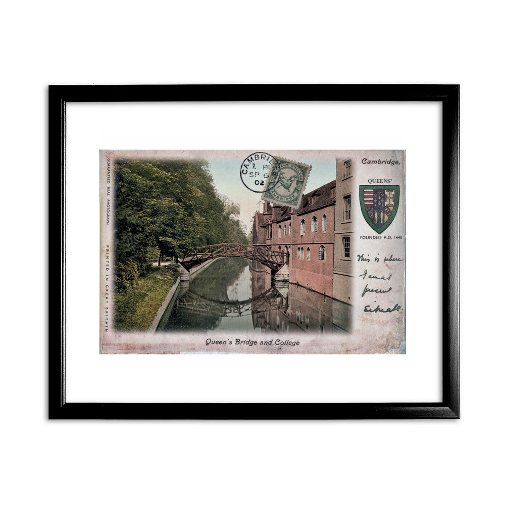 Queens Bridge and College, Cambridge - Art Print