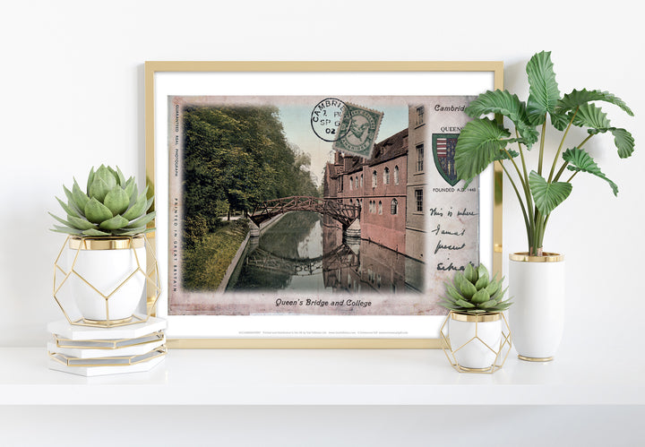 Queens Bridge and College, Cambridge - Art Print